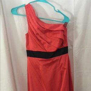 Coral One-Shoulder Dress